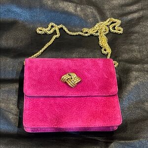 Elegant Pink Suede Chain Bag by Talbots
